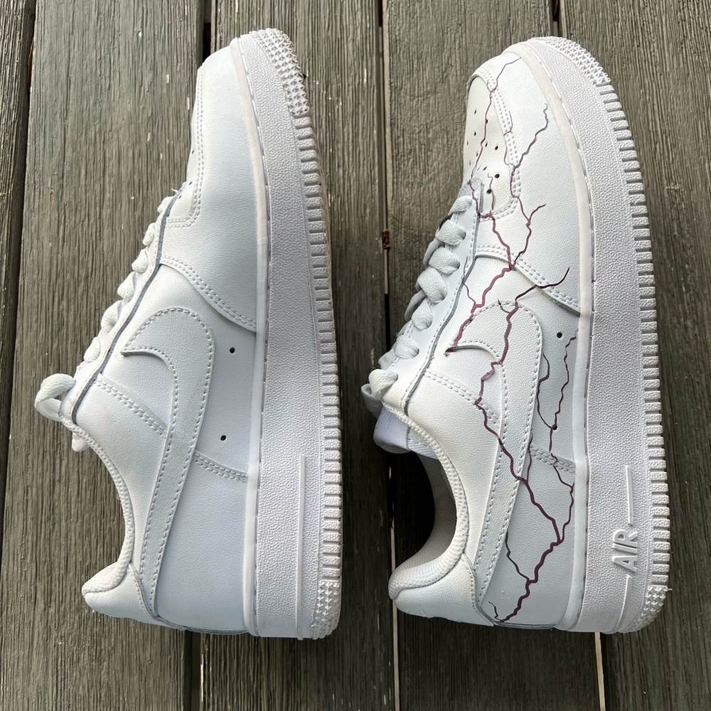 Reflective Lightning Bolt Air Force 1s!!